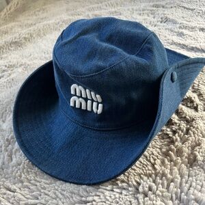 Miu Miu Blue/White Denim Hat